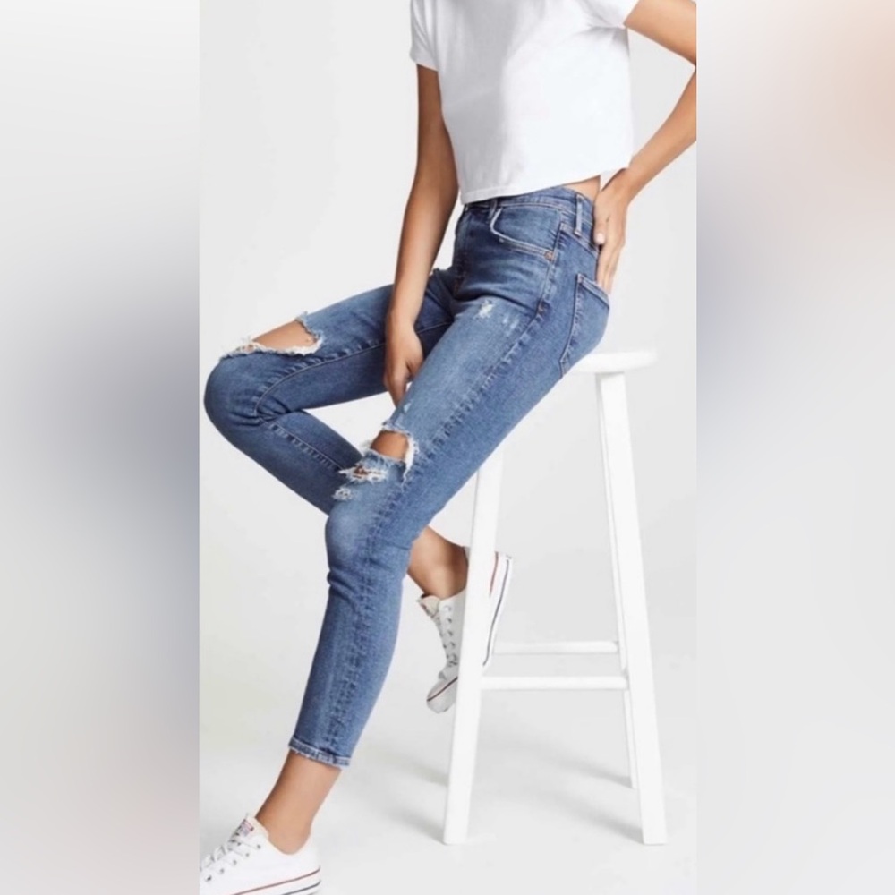 AGOLDE Sophie High-Rise Distressed Skinny Crop Jeans Women’s Size 27